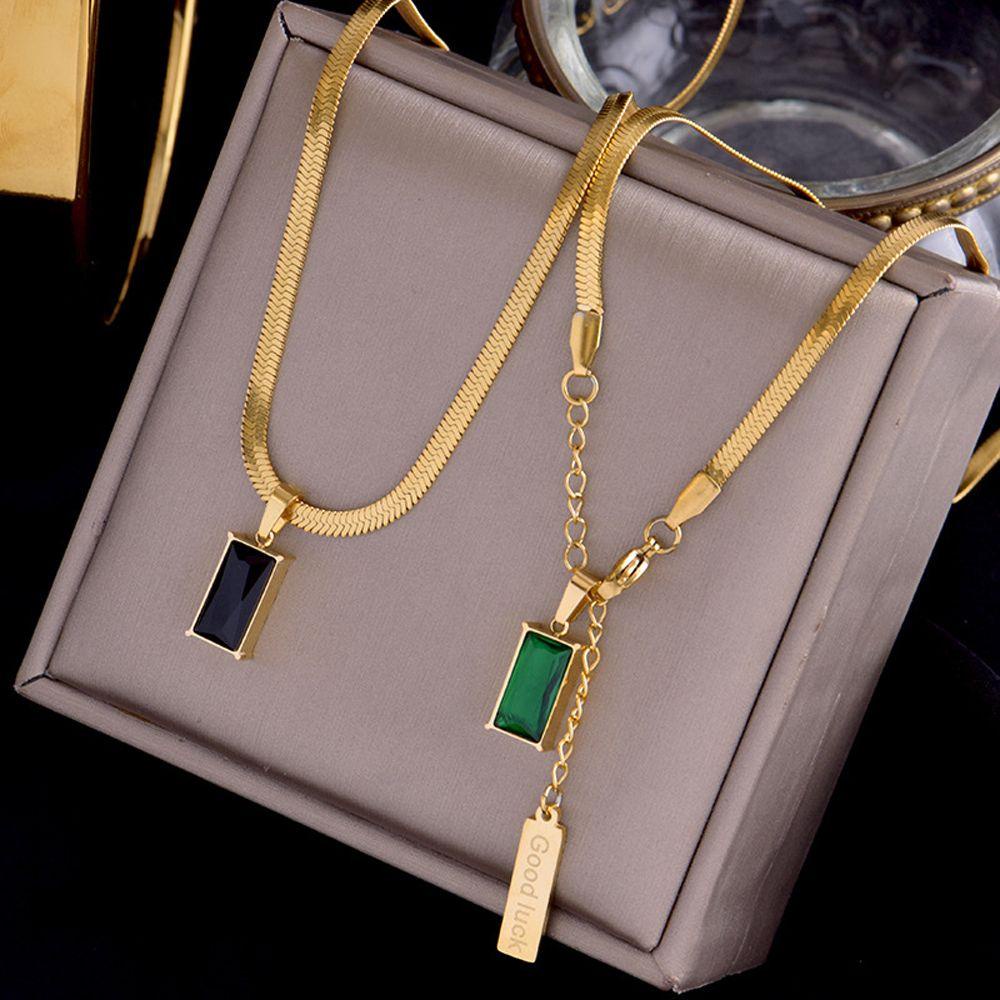 AROMA Vòng Cổ Choker Mặt Khối Lập Phương Đơn Giản Sáng Tạo Phong Cách Hip Hop Hàn Quốc