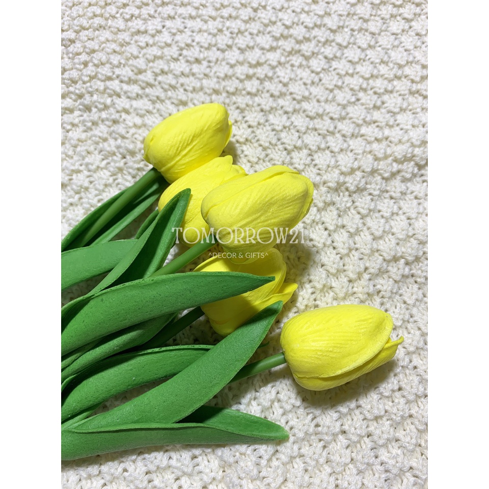 Hoa tulip giả 1 cành decor chụp ảnh, hoa cưới, tặng quà 14/2, 8/3, 20/10, 20/11