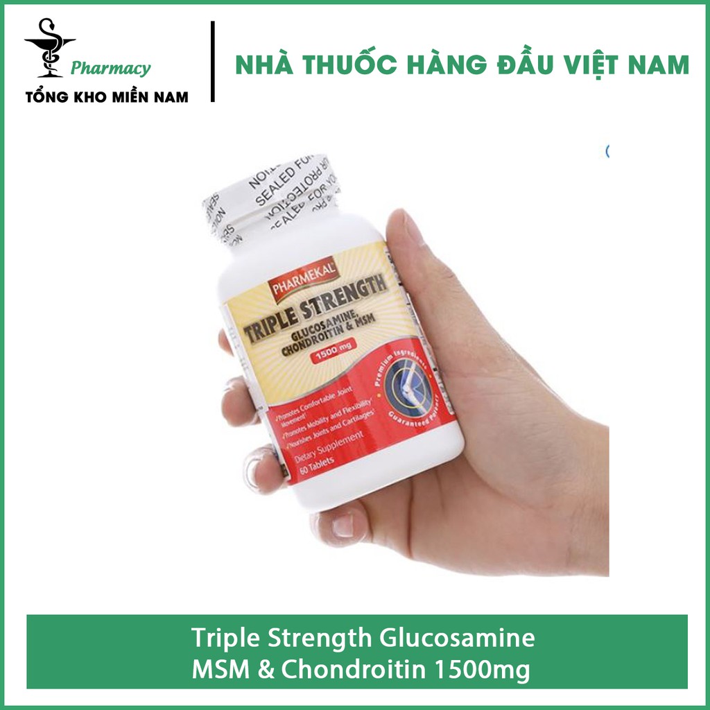 Viên uống xương khớp Triple Strength Glucosamine, MSM & Chondroitin 1500mg – Hộp 60 viên – Tổng Kho MiềnNam