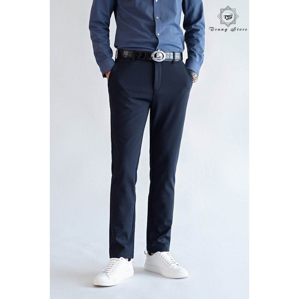 (Hàng sịn) Quần Tây Âu Nam Loại Vải Cotton Dày Dặn Co Giãn Dáng Ôm Không Nhăn Form Chuẩn Thời Trang Công Sở Cao Cấp | BigBuy360 - bigbuy360.vn