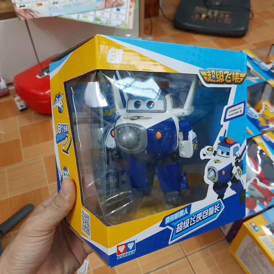 Mô hình cảnh sát Paul Robot biến hình máy bay cỡ lớn đồ chơi trẻ em super wings - Robot Paul cảnh sát