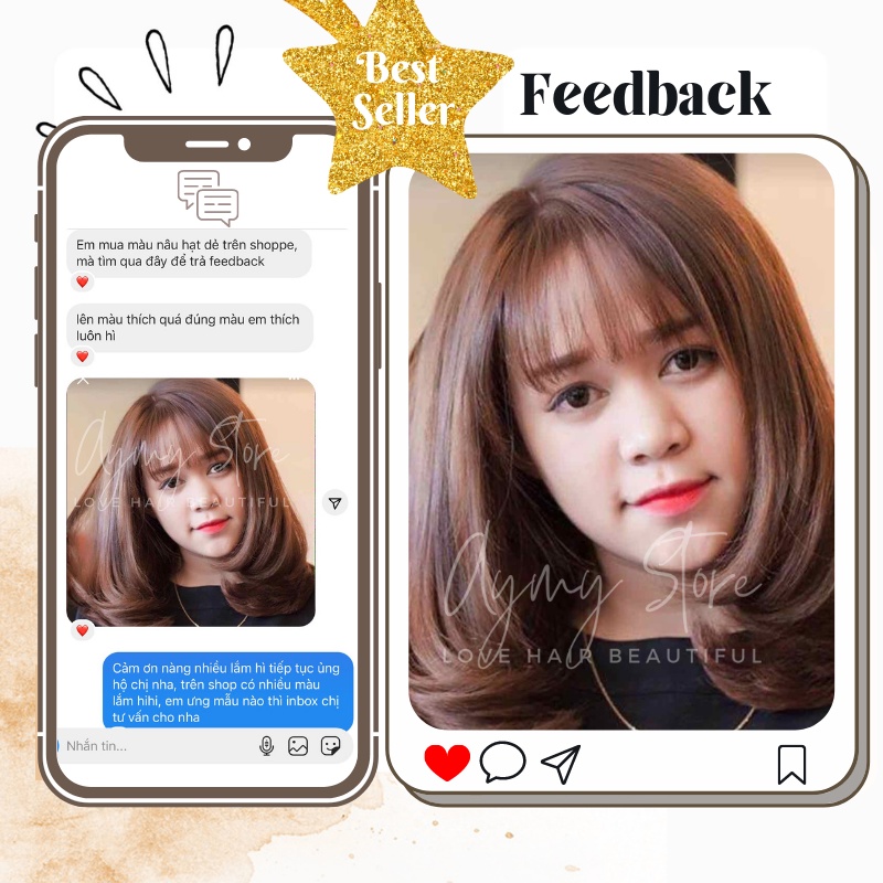 Thuốc nhuộm tóc NÂU HẠT DẺ không tẩy tại nhà chính hãng AYMY