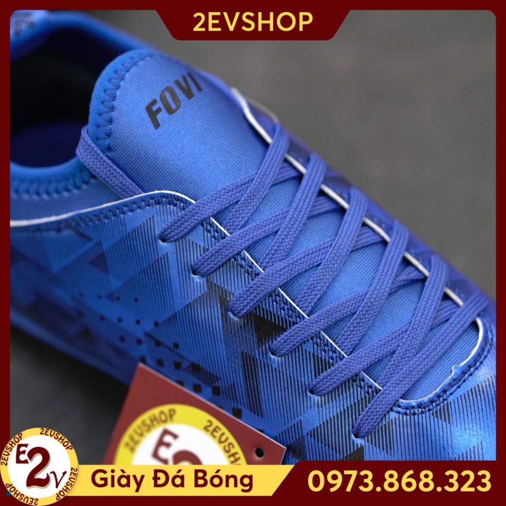 Giày đá bóng thể thao nam Fovi Debut Xanh Dương, giày đá banh cỏ nhân tạo đế mềm - 2EVSHOP