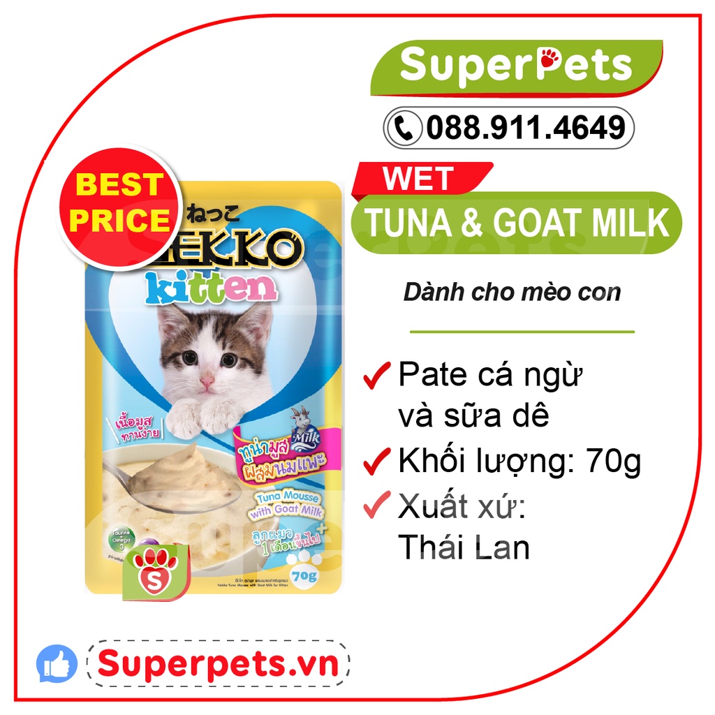 [ 70G ] Pate Nekko Cho Mèo Con Dưới 6 tháng tuổi SUPERPETS VIỆT NAM