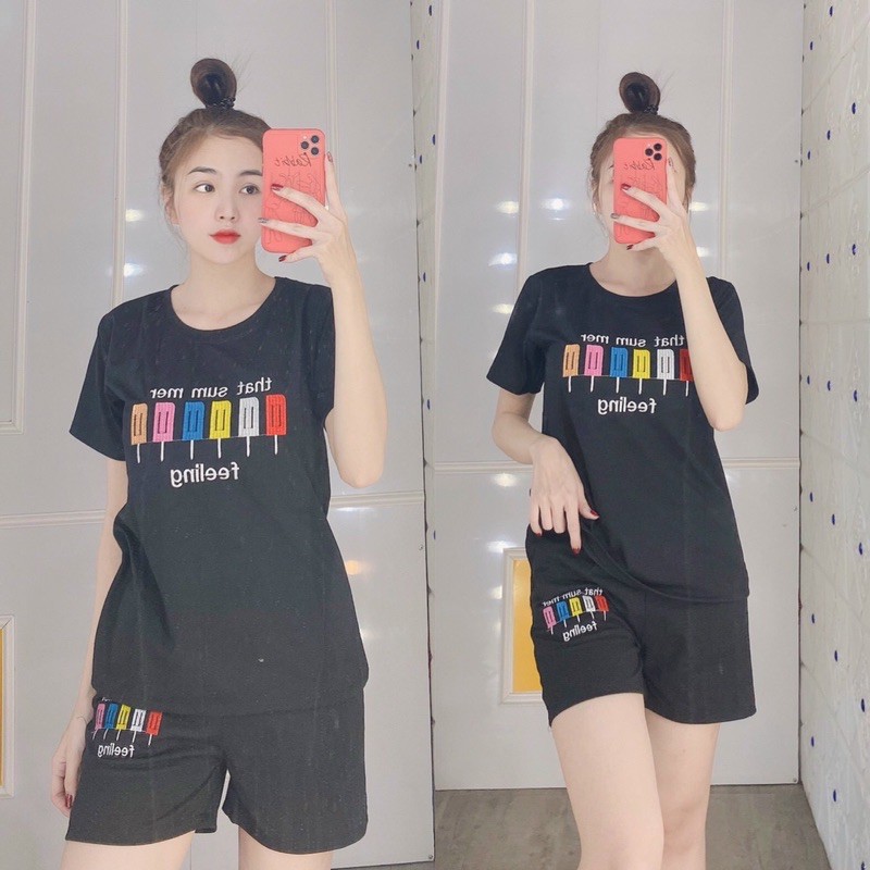 Đồ bộ nữ mặc nhà thun đùi cotton, set bộ kiểu trung niên bigsize 45-85kg mã: ĐBĐ