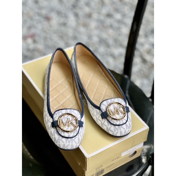 Giày búp bê nữ Michael Kors viền navy size fit chân 35.5/36 - Cam Kết Authentic trọn đời, hàng nhập Mỹ