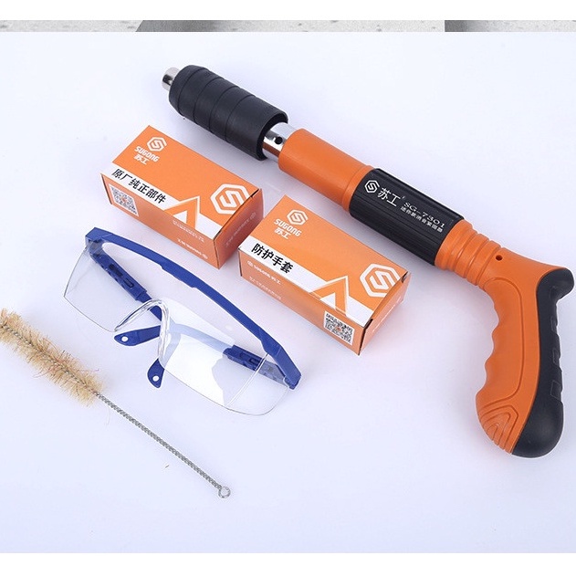 Máy bắn đinh hạt nổ bê tông ty trần thạch cao, tôn, sắt, thép dày 8mm không cần sử dụng điện