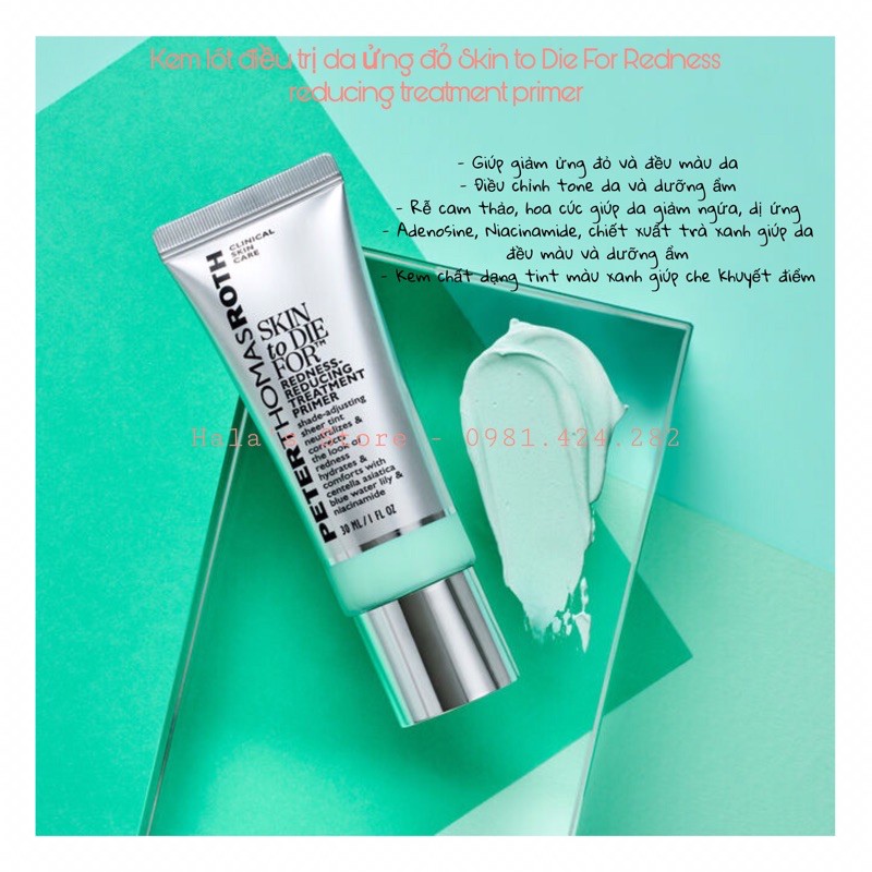 Peter Thomas Roth ✨ Kem lót giúp giảm nốt ửng đỏ và làm đều màu da Skin To Die For Redness-Reducing Treatment Primer