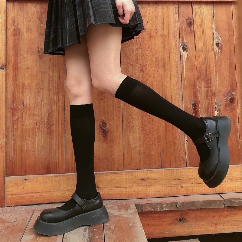 (Mua 6 đôi tặng 1 đôi) Tất cao cổ nữ sinh nhật bản đủ size mã IOP-8, Vớ LoLita