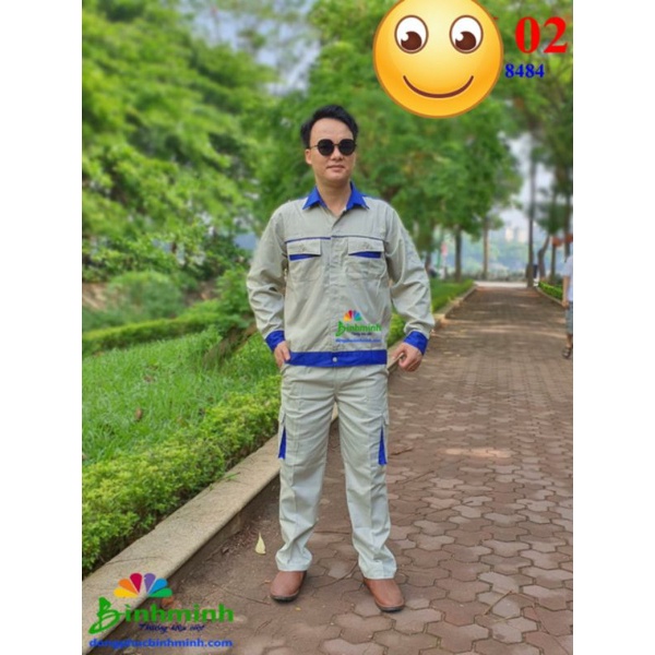 Quần áo bảo hộ may kỹ vải kaki dày dặn không bai nhão cho kỹ sư, giám sát, công nhân BHH - M02