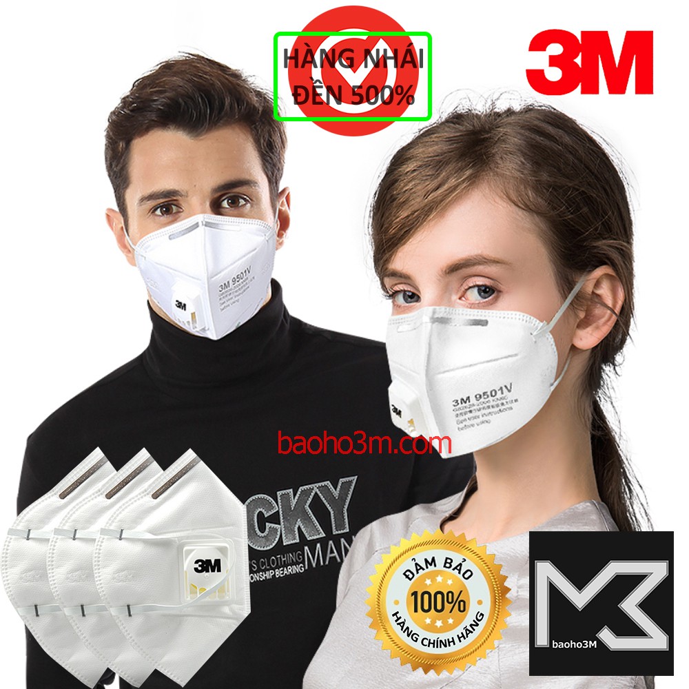 [CHÍNH HÃNG] 5 Khẩu trang 3M 9501V - có đệm mút | BigBuy360 - bigbuy360.vn