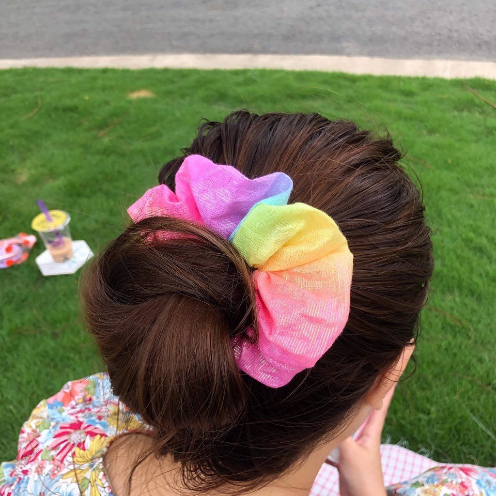 [Ảnh Thật] Cột Tóc Vải Scrunchies 2 lớp LOTUS cực xinh