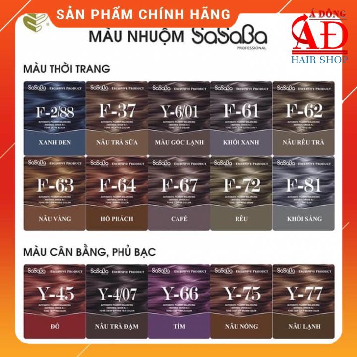 [Chính hãng] [Siêu rẻ] Thuốc nhuộm phủ bạc màu thời trang Sasaba tự cân bằng nhiều khúc màu 450ml