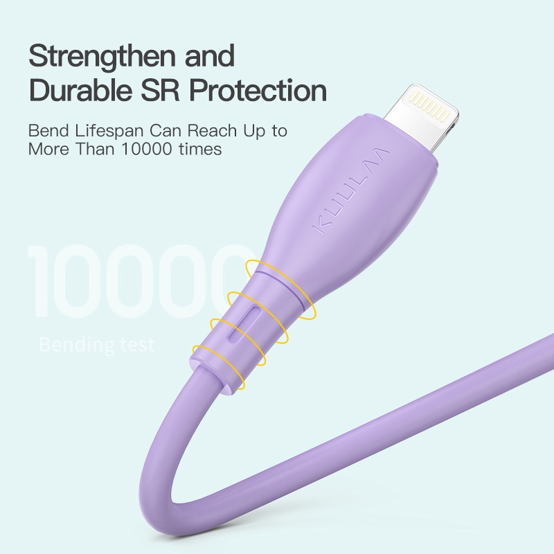 Cáp sạc KUULAA sạc nhanh và truyền dữ liệu với cổng lightning và có màu macaron cho Iphone | BigBuy360 - bigbuy360.vn