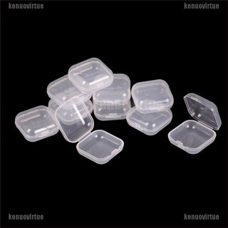 ❤Kenu 10 Cái Mini Trong Suốt Nhựa Hộp Nhỏ Trang Sức Nút Tai Hộp Đựng Hộp Bảo Quản