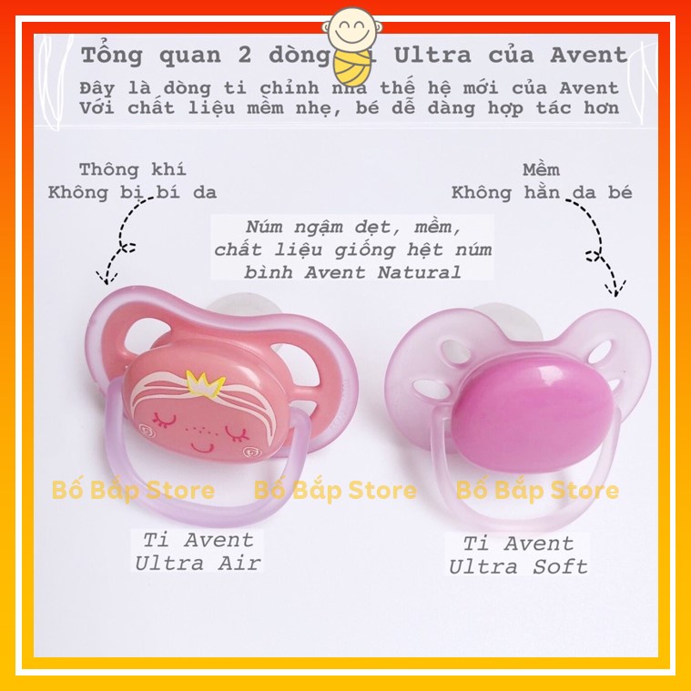 Ti Giả AVENT Ultra Air⚡BẢN ĐẶC BIỆT⚡ Phiên Bản Giới Hạn - Chỉnh Nha Chống Hô Vẩu