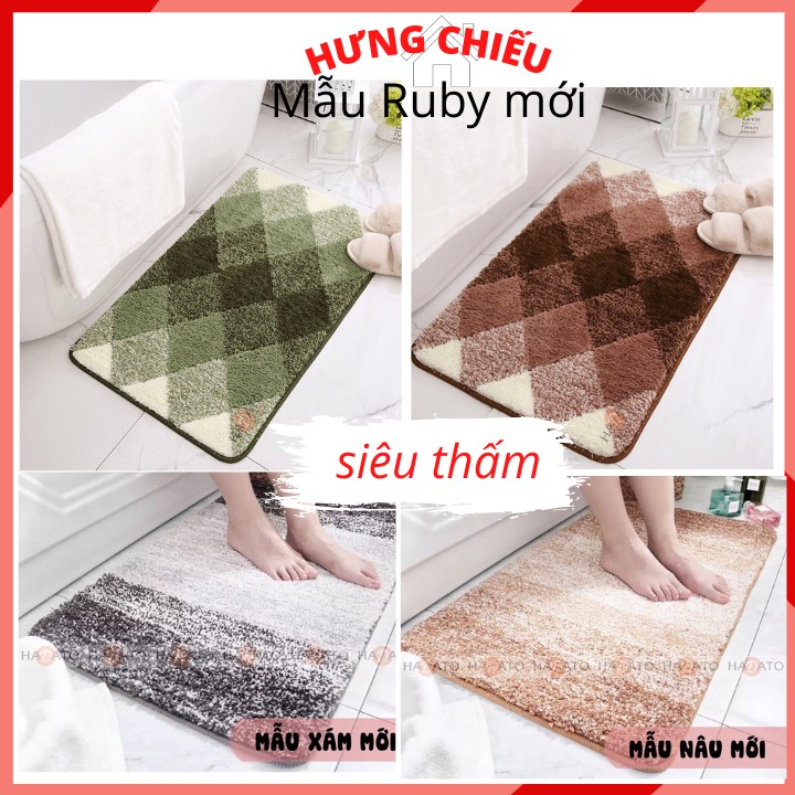 Thảm lau chân Thảm chùi chân chống trượt, lông cotton, RUBY thấm hút nước tốt