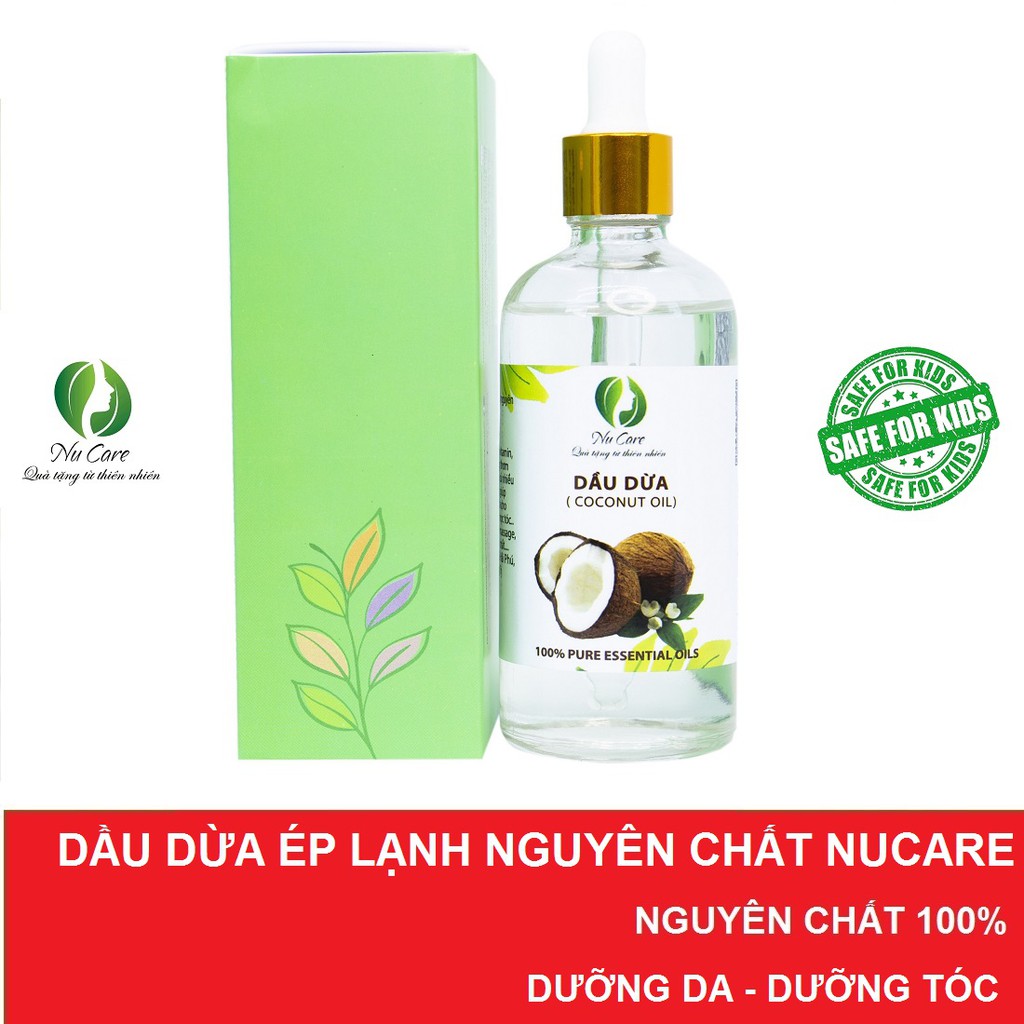 Dầu Dừa Ép Lạnh Nguyên Chất dưỡng da, dưỡng tóc, dưỡng môi, giảm nứt nẻ tay chân, freeship NuCare