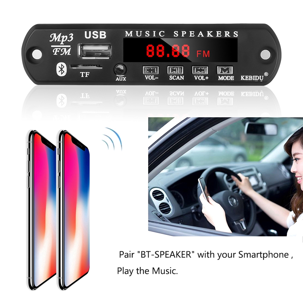 Mô Đun Giải Mã Âm Thanh Bluetooth Không Dây 5v 12v Usb Tf Fm Radio