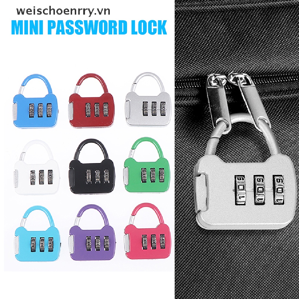 Ổ khóa mật khẩu 3 chữ số mini bằng kim loại nhỏ gọn tiện dụng khi du lịch