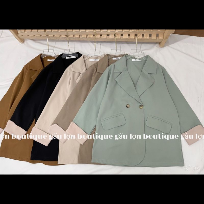 áo blazer dài tay chất chéo thái ảnh thật