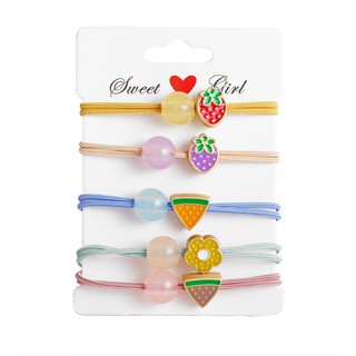 Set 5 dây buộc tóc hình trái cây T002