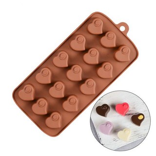 Khuôn silicone socola 15 hình trái tim