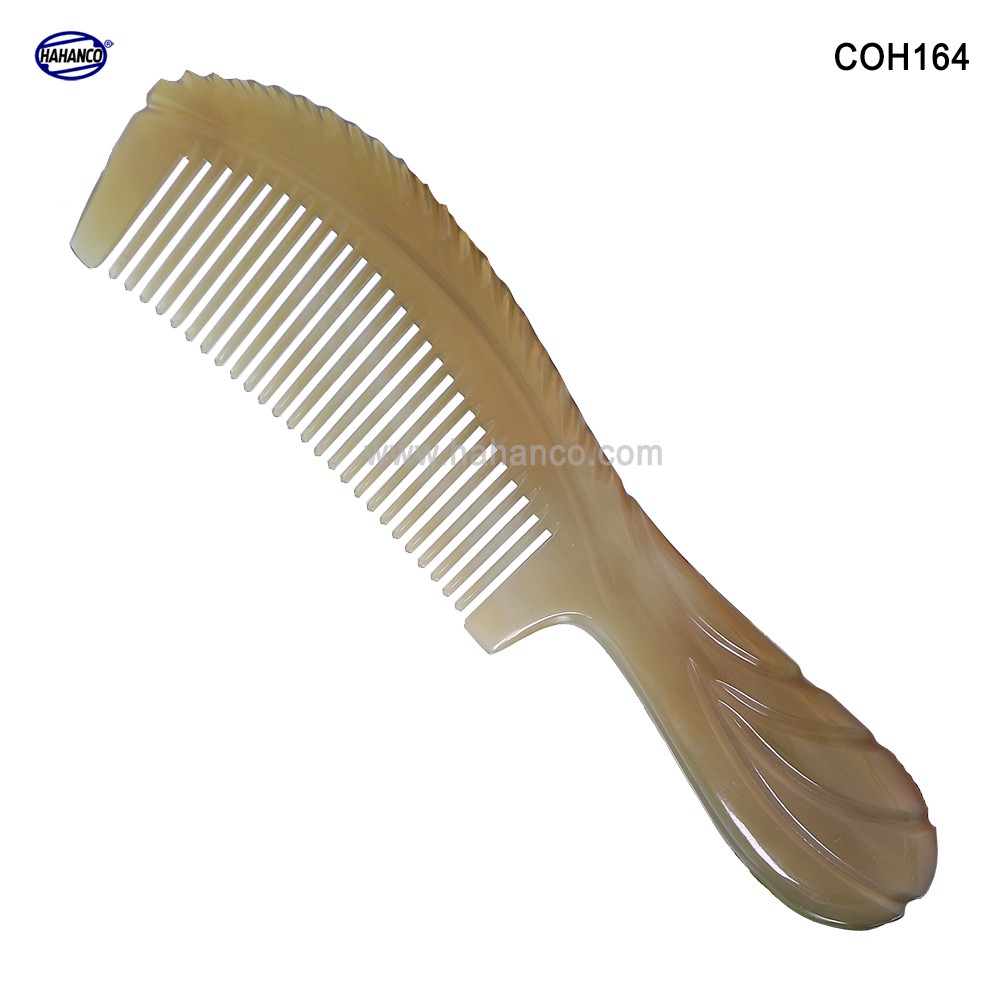 Lược sừng cao cấp mẫu 2019 (Size: L - 18cm) xuất Nhật đẹp hoàn hảo -COH164- Horn Comb of HAHANCO