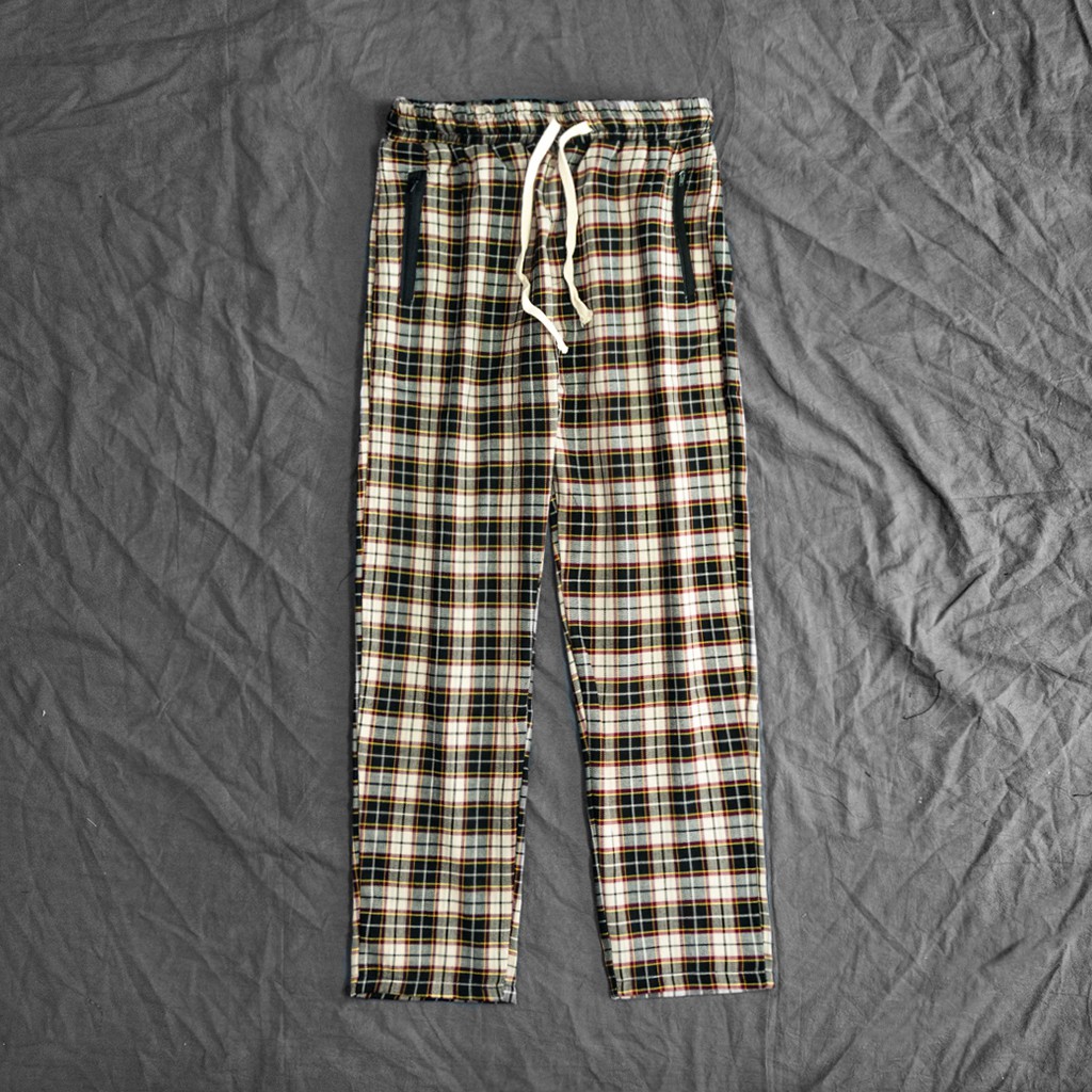 Quần Kẻ Caro Unisex Nam Nữ, Ống Côn, Tôn Dáng, Vải Đẹp