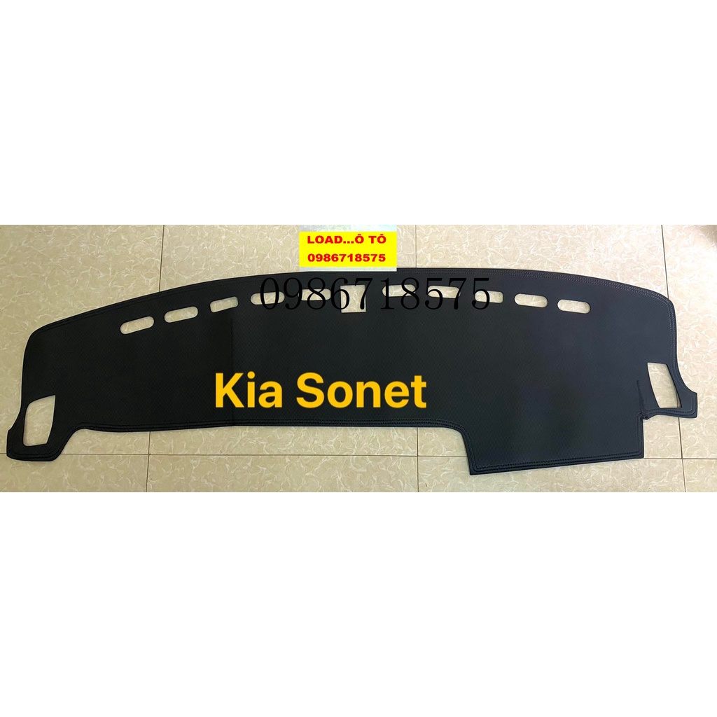 Thảm Taplo Xe KIA Sonet 2022-2024 Mẫu Da Carbon, Mẫu Nhung Cao Cấp