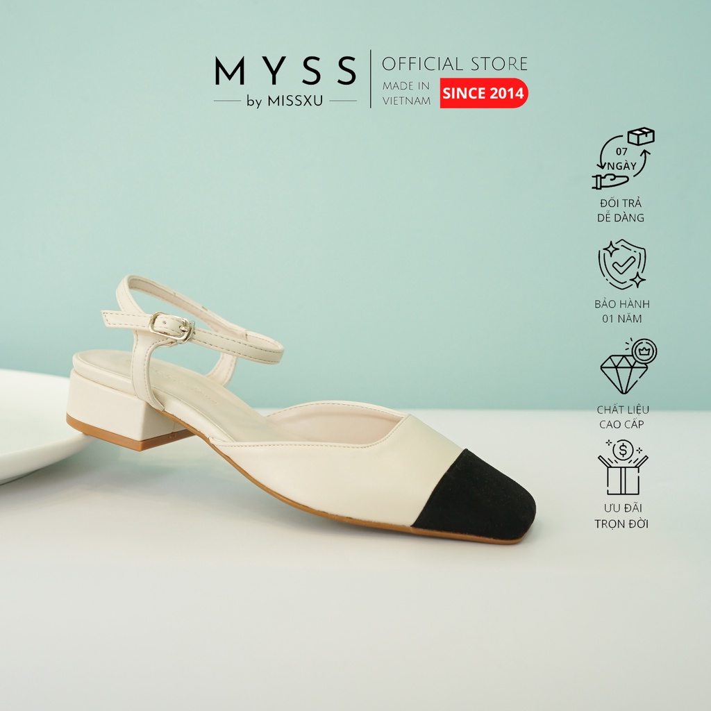 Giày mũi vuông 3 cm quai cài cổ chân thời trang MYSS - CG249
