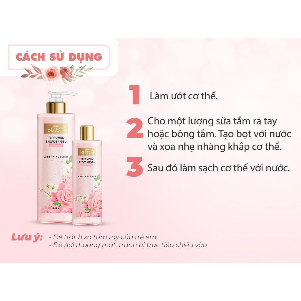 (640g) - Sữa tắm Cindy Bloom Aroma Flower hương nước hoa