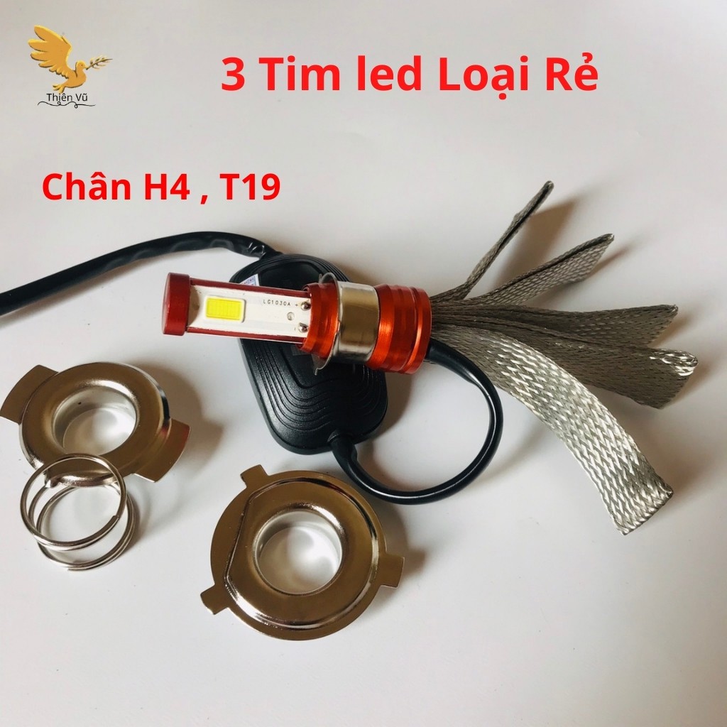 ✥Đèn Pha Led 3 Tim Siêu Sáng Chính Hãng BMA Chân H4 ,T19,M5 Lắp Đa Năng Các Loại Xe