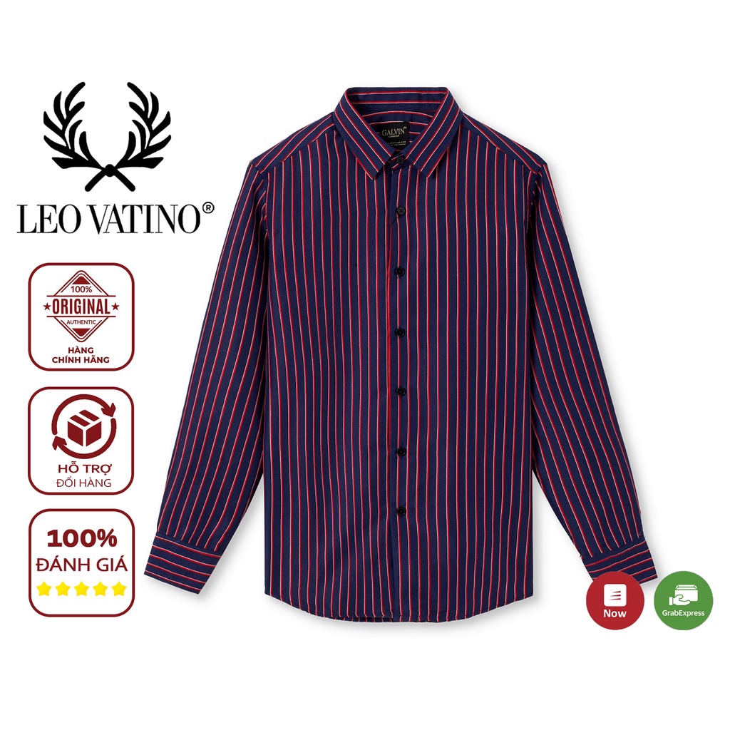 Áo sơ mi nam Galvin họa tiết dài tay chất cotton co giãn form ôm SMGV139 - Leo Vatino