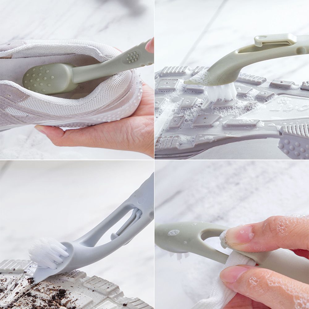 Bàn Chải Chà Giày Sneaker/Bồn Vệ Sinh Cán Dài Hai Đầu Sử Dụng Hàng Ngày Trong Nhà