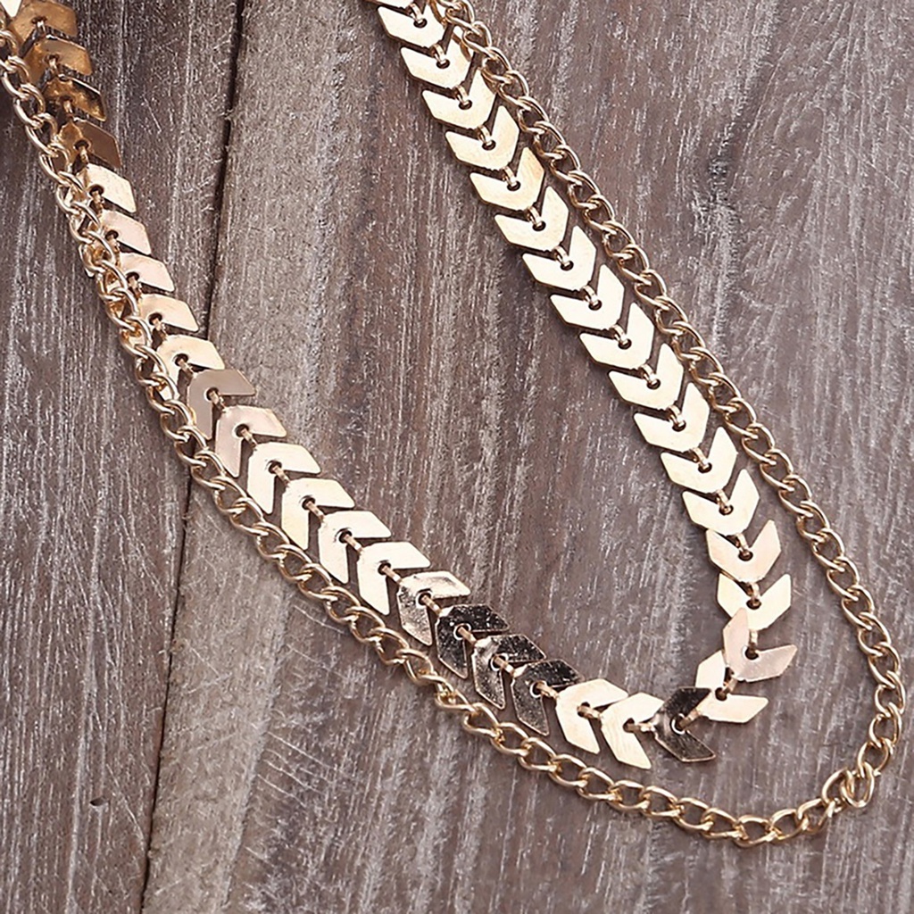 Vòng cổ 2 tầng thiết kế xương cá sang trọng quý phái dành cho nữ