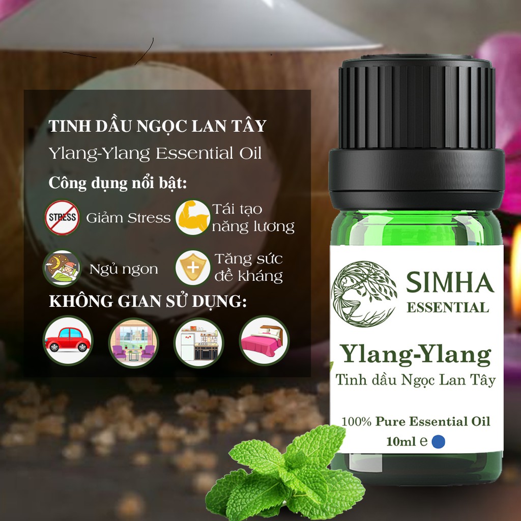 Tinh Dầu Ngọc Lan Tây SIMHA tốt cho tim mạch, chống lão hóa loại 10ml