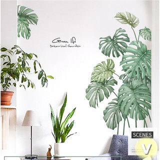 Decal dán tường Cành cọ nhiệt đới