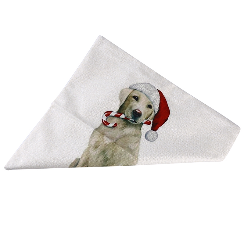 Áo Gối Được Làm Từ Vải Lanh Và Vải Lanh Với Họa Tiết Hình Chú Chó Theo Phong Cách Giáng Sinh