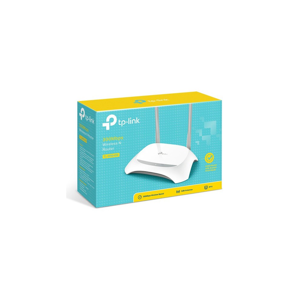 Bộ Phát Không Dây TPLink 300Mbps 2 Ăng Ten 840N (Trắng) - BH Chính hãng 24 tháng