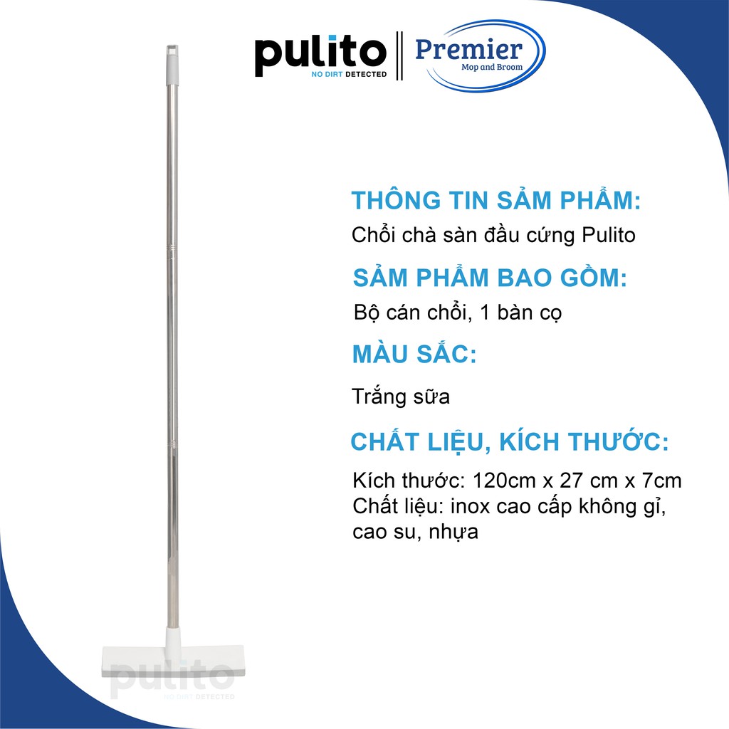 Combo cây lau nhà tự vắt thông minh Spin mop và cây chà sàn nhà tắm cán dài Pulito tiện lợi vệ sinh