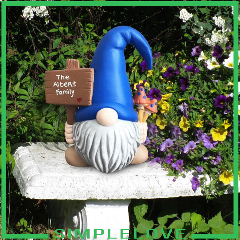 [SIMPLELOVE]Resin Gnome Figure Handmade Standing Tomte Statue Yard Home Office Gift