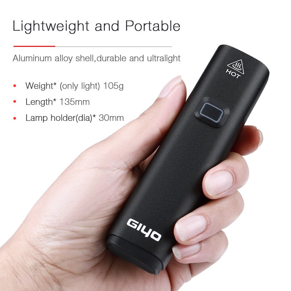 GIYO Đèn Pha 4800Mah Bằng Nhôm Siêu Nhẹ Chống Thấm Nước Kèm Sạc USB Tiện Dụng Cho Xe Đạp Leo Núi