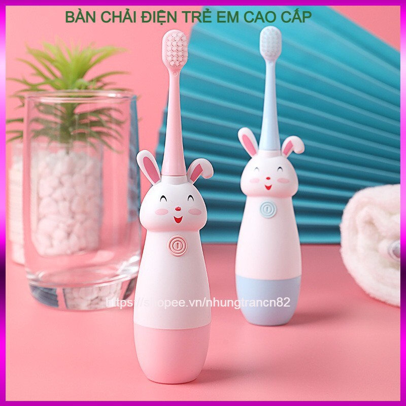 Bàn Chải Điện Cho Bé Rung Tự Động Dùng Cho Trẻ Em 2 - 10 Tuổi Hình Thỏ Dễ Thương