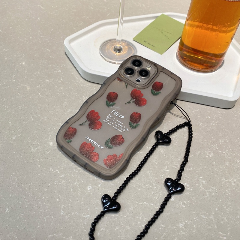 Ốp Điện Thoại Chống Sốc Họa Tiết Hoa Hồng Viền Cong Cho iPhone 14 13 12 11 Pro Max XS XR X 8 7 Plus + SE 2020