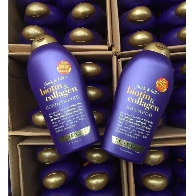 Dầu Gội Biotin Tím Bộ Dầu Gội 577ML gúp tóc giảm gẫy rụng khô sơ ngăn chẻ ngọn rụng tóc