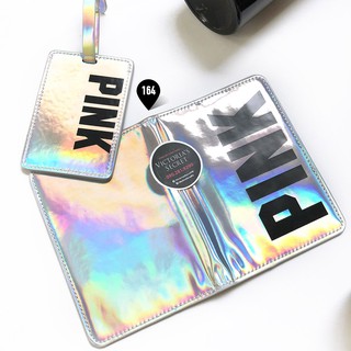 [164] Bộ Ví đựng Passport và thẻ đeo Vali màu xà cừ (Cover Passport - Tag) hàng chính hãng từ Victorias Secret USA