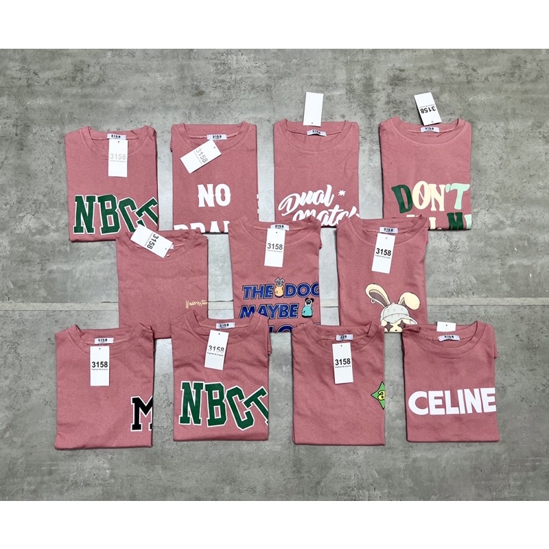 Áo phông tay lỡ 3158 cotton khô mặc mát MÀU HỒNG