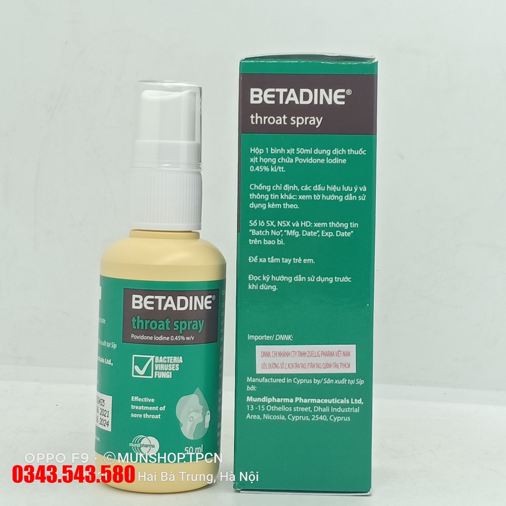 BETADINE chai xịt/súc họng