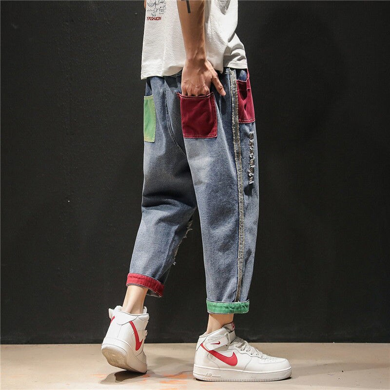 Quần Jeans Lửng Rách Gối Thời Trang Dành Cho Nam Size S-XXXL